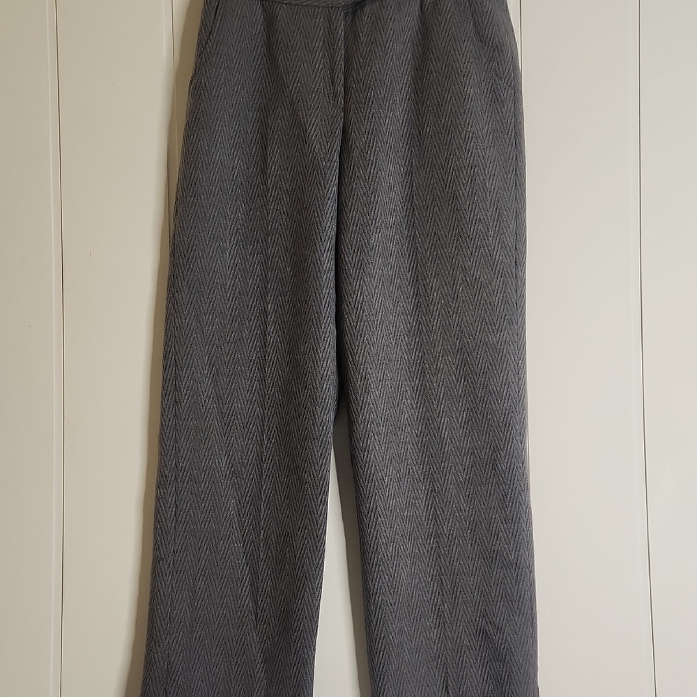 Gray 100% Wool Herringbone Classic Office English… - image 1